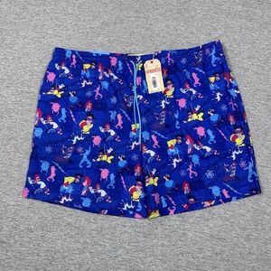 RSVLTS Disney Goofy Movie Hybrid Swim Shorts Mens 3XL Blue Max Voltage Pool NEW